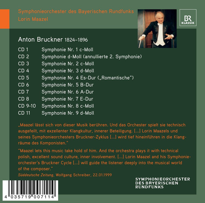 Bruckner: Sinfonien 0-9, Audio-CD