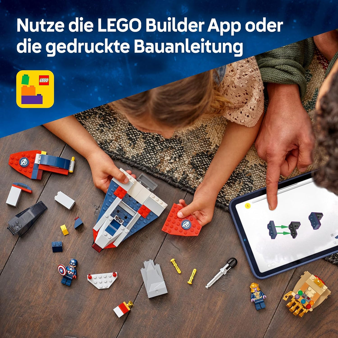 LEGO ǀ Marvel Captain America vs. Thanos - Kinder Spielzeug mit Minifiguren - Kreatives Geschenk für