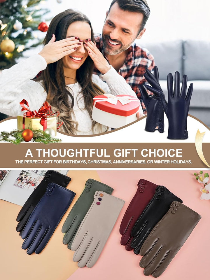 GSG SINCE 1998 Lederhandschuhe Damen Gefüttert aus Chromfreiem Echtleder – Wollfutter/Fleecefutter S