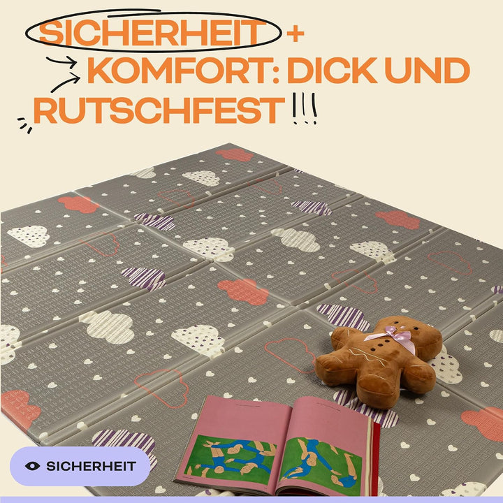 Baby-Spielmatte, faltbar, sensorisch, wasserdicht, ungiftig, wendbar. Vielseitige Matte, perfekt zum