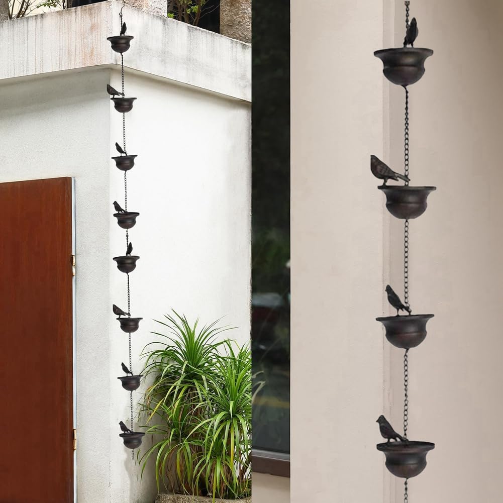 Kquepo Regenkette Dekorative Metall Regenwasserkette Outdoor Garten Dekor, Feine Verarbeitung