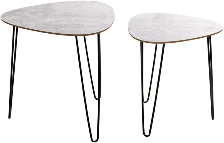 HAKU Möbel Beistelltisch 2er Set, schwarz-betonoptik,