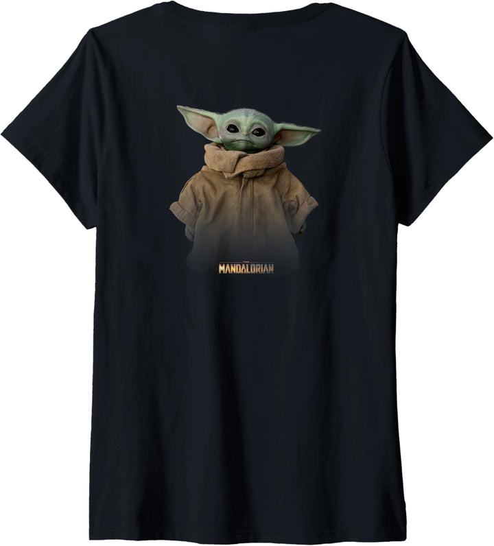 Star Wars: The Mandalorian Child Big Face T-Shirt mit V-Ausschnitt