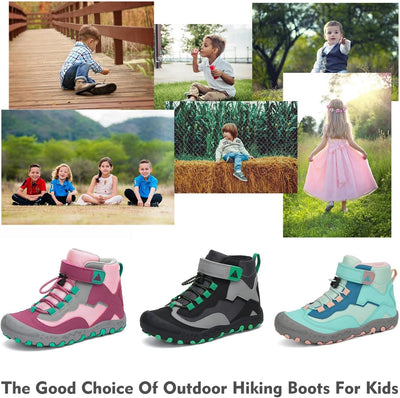 Mishansha Kinder Wanderschuhe Rutschfest Leicht Trekking Wanderstiefel für Jungen Mädchen Gr.24-38 G