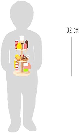 small foot Eisständer aus Holz, Zubehör für Kaufmannsladen und Kinderküche, 15 Eis-Sorten, für Kinde