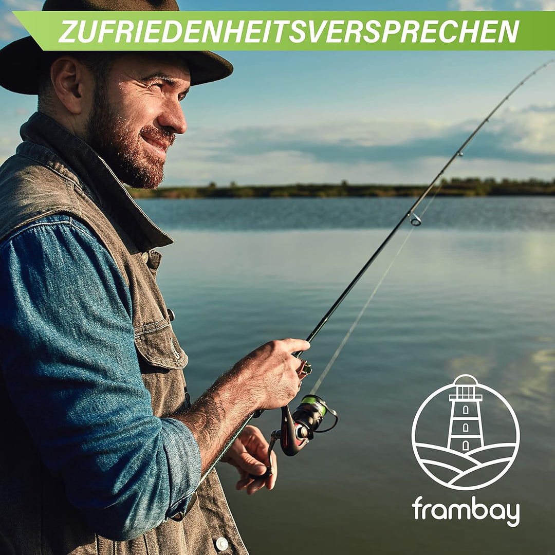 Frambay Geflochtene Angelschnur mit starker 4-Fach Flechtung I Angelschnur geflochten und flexibel I