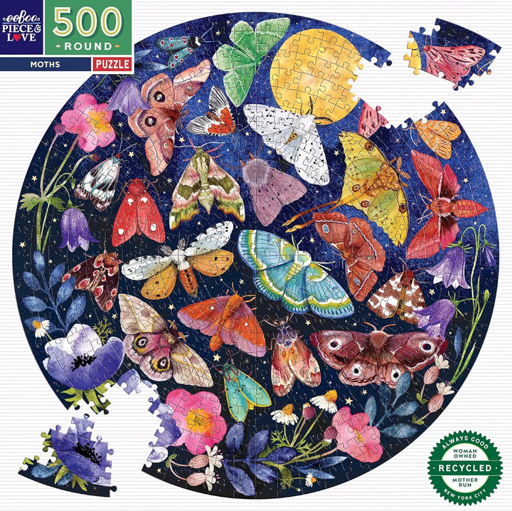 eeBoo EPZFMOT Piece & Love: Motten-500 Teile Puzzle Butterfly Spiel, Black, 1 EA