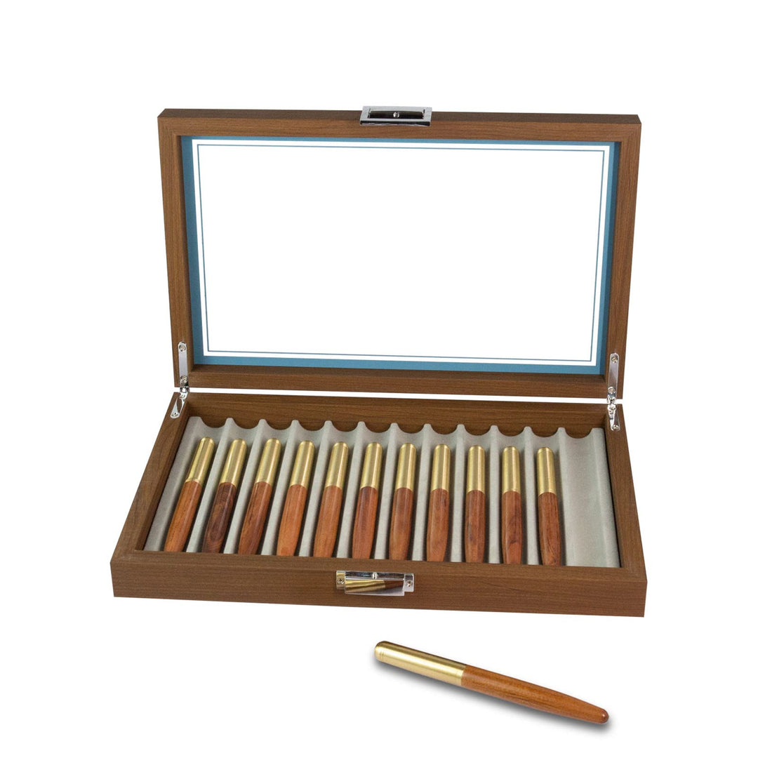 Cokritsm Holz Stift Display Box 12 Stift-Organisationsbox Stiftaufbewahrungs-Sammler-Organisationsbo