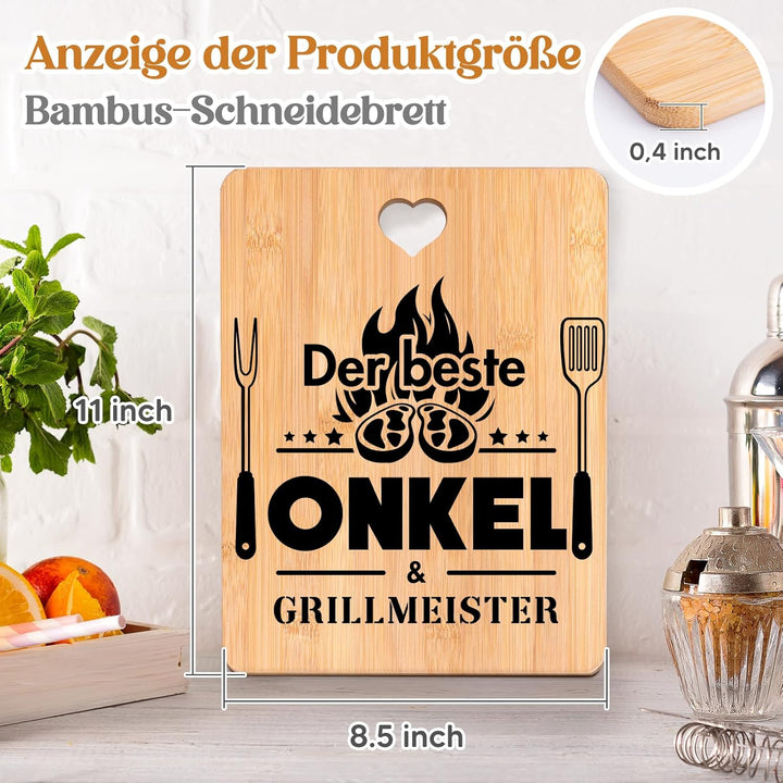 Onkel Geschenk, Bambus Schneidebrett, Geburtstagsgeschenk für Onkel, Onkel Geschenke von Nichte Neff