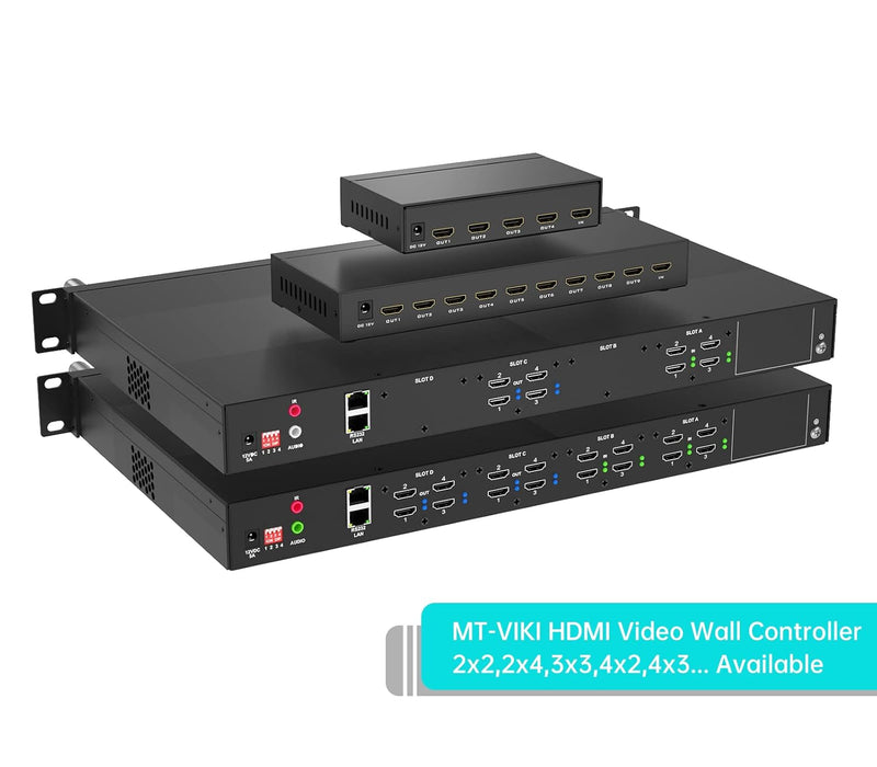 MT-VIKI 4K 2x2 HDMI Videowand Controller 2 in 4 Out Bildschirmspleissung unterstützt 8 Display Modi