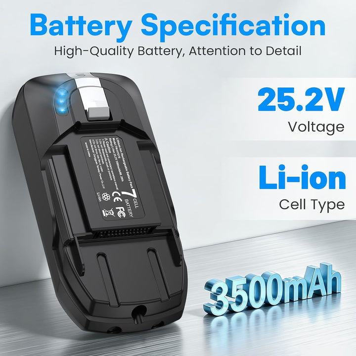 ASUNCELL 25.2V 3,5Ah Akku für Rowenta X-Force Flex 12.60 Akku-Staubsauger, ZR009705 Lithium-Ionen Er