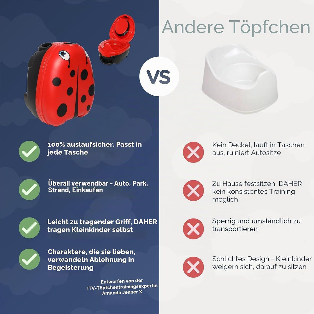 My Carry Potty - Marienkäfer Reise-Töpfchen, preisgekrönter tragbarer Kleinkind-Toilettensitz für Ki
