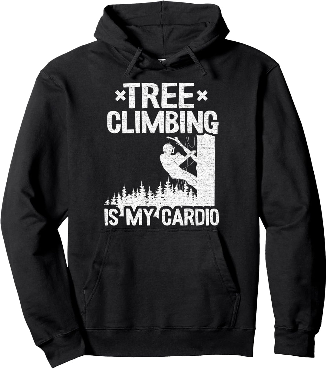 Baumklettern ist mein Cardio-Logger Papa Baumkletterer Baumpfleger Pullover Hoodie