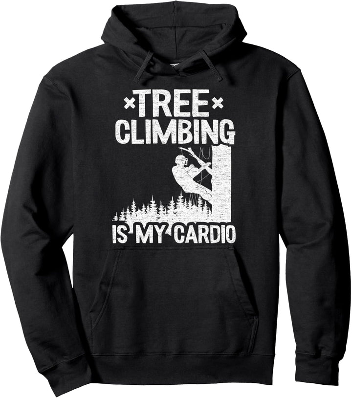 Baumklettern ist mein Cardio-Logger Papa Baumkletterer Baumpfleger Pullover Hoodie