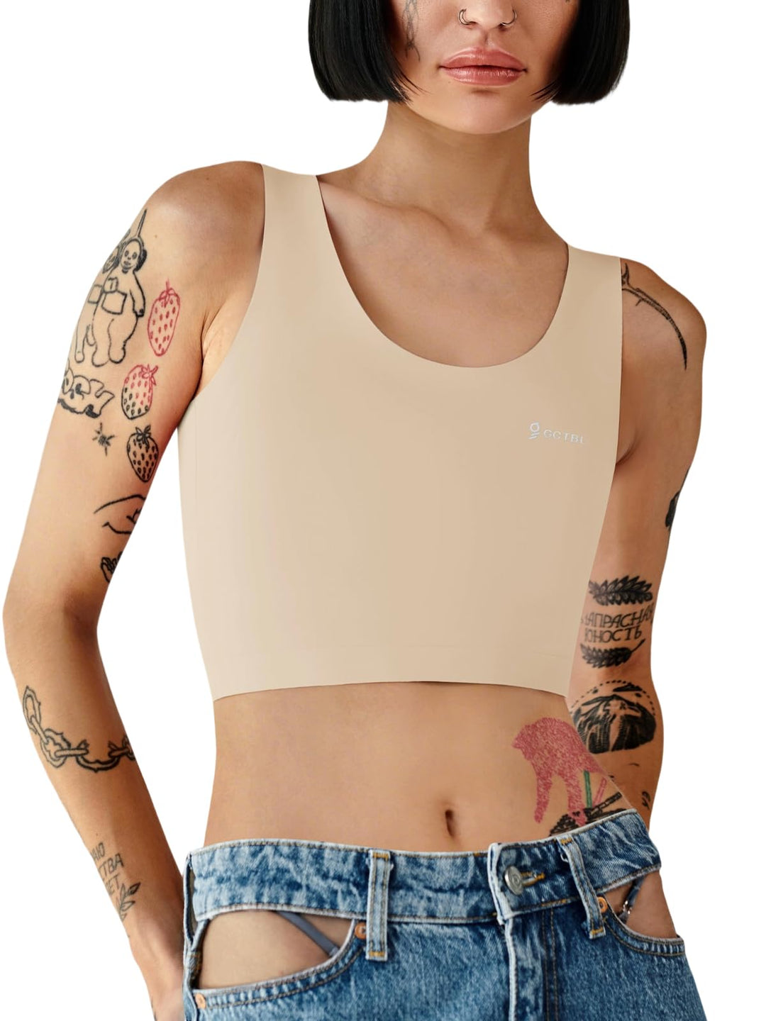 Brust Binder für Transgender FTM Trans Binder Atmungsaktive Nahtlos Schwimm Binder Bra Nude XL, Nude