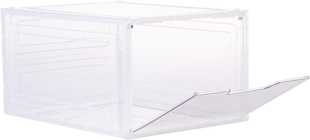 Carlo Milano transparente Schuhregale: 3er-Set Transparente Schuhbox, stapelbar, bis Grösse 47, Magn
