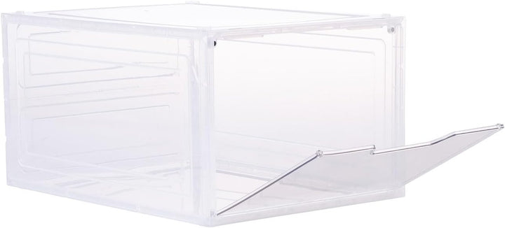 Carlo Milano transparente Schuhregale: 3er-Set Transparente Schuhbox, stapelbar, bis Grösse 47, Magn