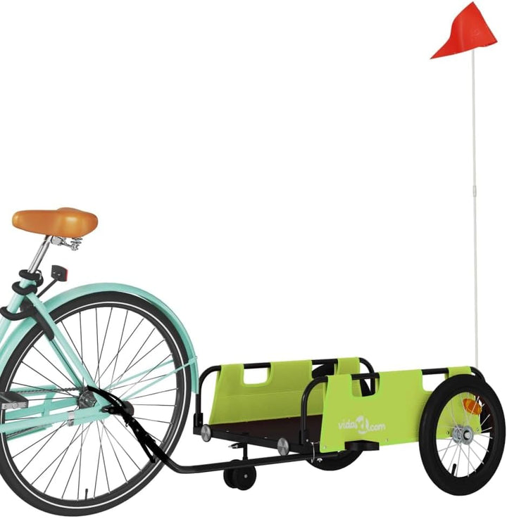 vidaXL Fahrradanhänger Lastenanhänger Grün 124 x 64.5 x 36 cm, Gr&amp;