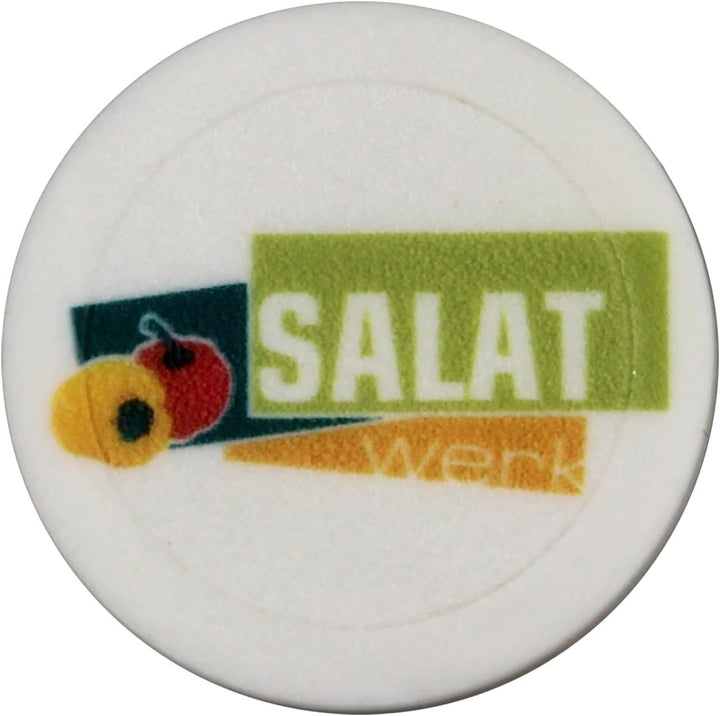 100 Einkaufswagenchips weiss mit Fotodruck 4-farbig Einkaufswagen Chip Druck mit Logo Foto Text Meng