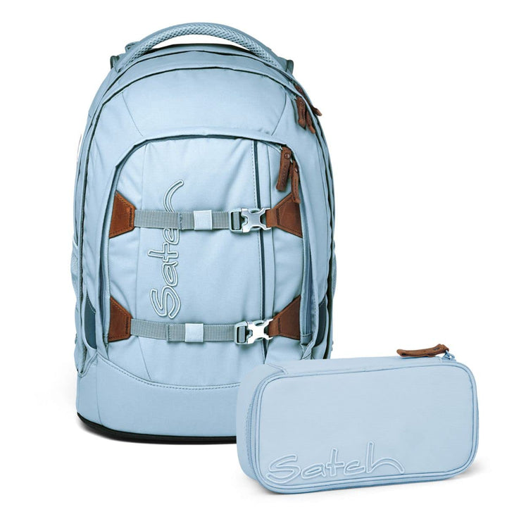 satch Pack Schulrucksack Set 2tlg. mit Schlamperbox Nordic Ice Blue, Nordic Ice Blue