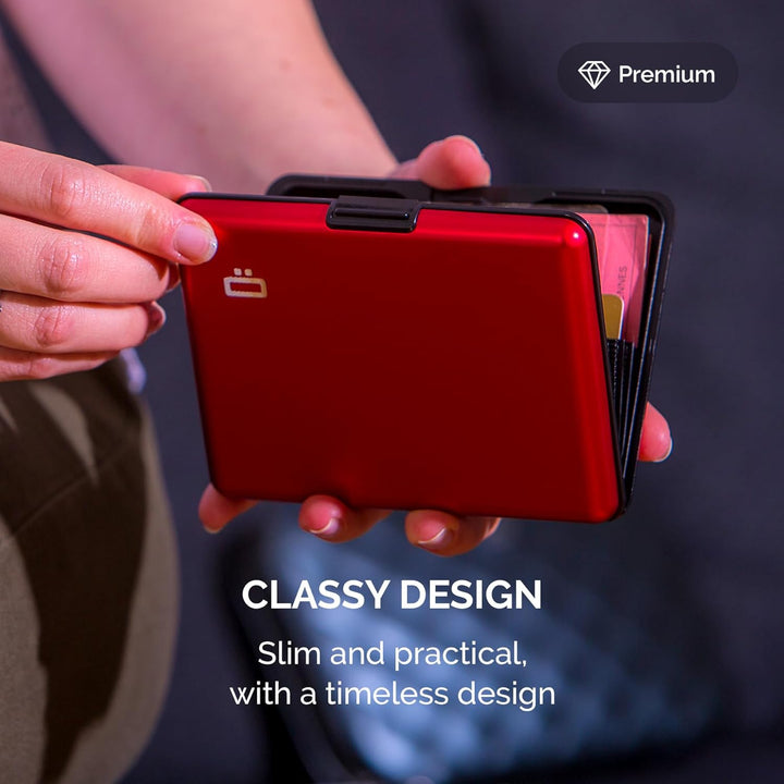 ÖGON -DESIGNS- Aluminium Geldbörse, grosse Kapazität, RFID-Schutz vor Betrug und Entmagnetisierung,