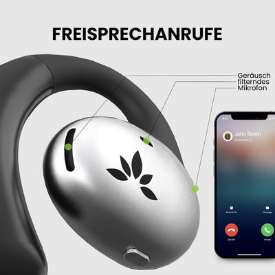 Avantree Pebble - Kopfhörer Kabellos Open Ear, Bluetooth 5.2, Ohrbügel für sicheren Sitz Drahtlos, 3