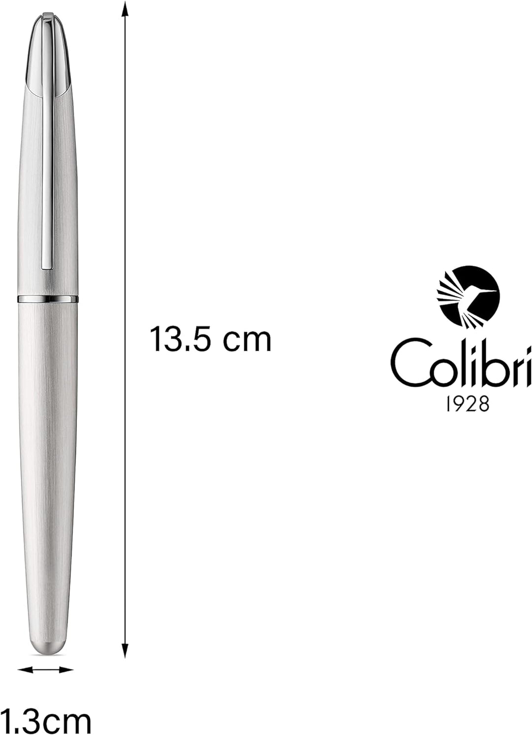 Colibri Equinox Füllfederhalter - Gebürsteter Stahl Und Chrom-Akzenten - Edel Füller - Bock Mittlere