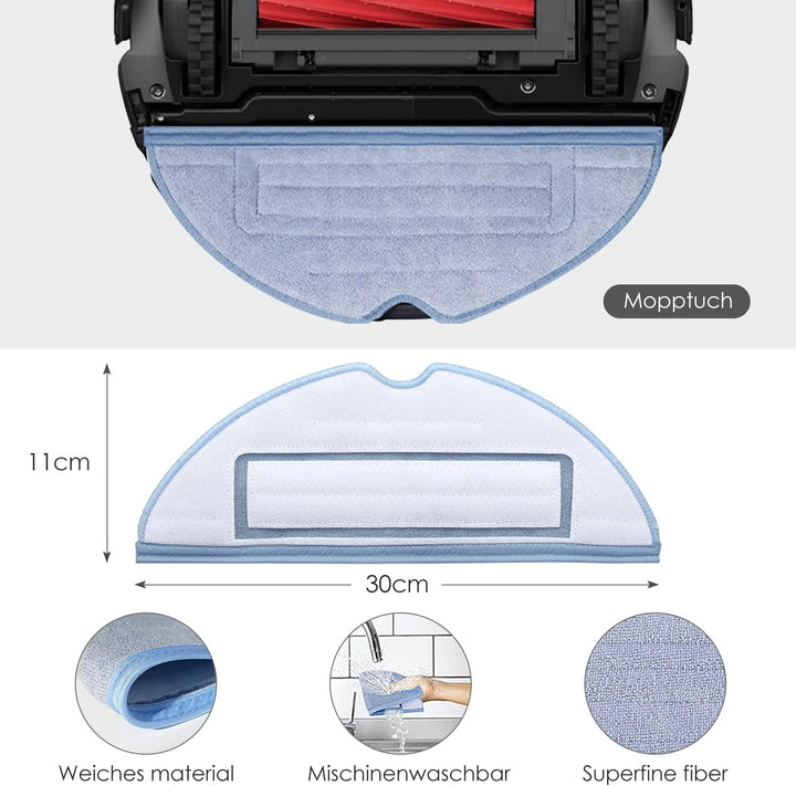 Zubehörset für Roborock S7 MaxV Ultra/ S7 Pro Ultra, 6*Staubbeutel 1*Main Rollbürste 2*Seitenbürsten