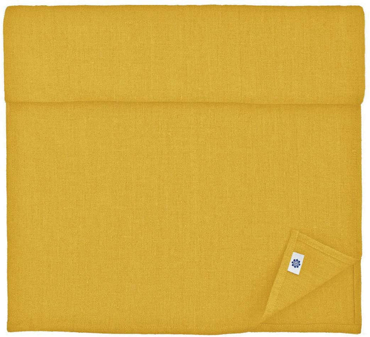 Linen &amp; Cotton Tischläufer Stoff Tischband Tischdeko Hygge 100% Leinen, Senfgelb Gelb (40 x 300 cm)