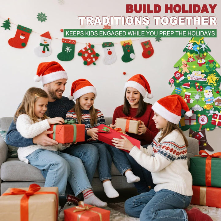 WEST STORY Filz Weihnachtsbaum für Kinder, 3.3Ft DIY Filz Tannenbaum Zum Schmücken mit 34 Ornamenten