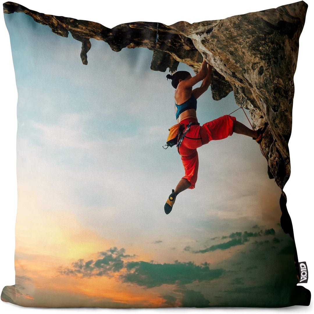 VOID Bergsteigerin Kissenbezug Kissenhülle Sofakissen Kissen Deko Outdoor-Kissen Dekokissen, Kissen