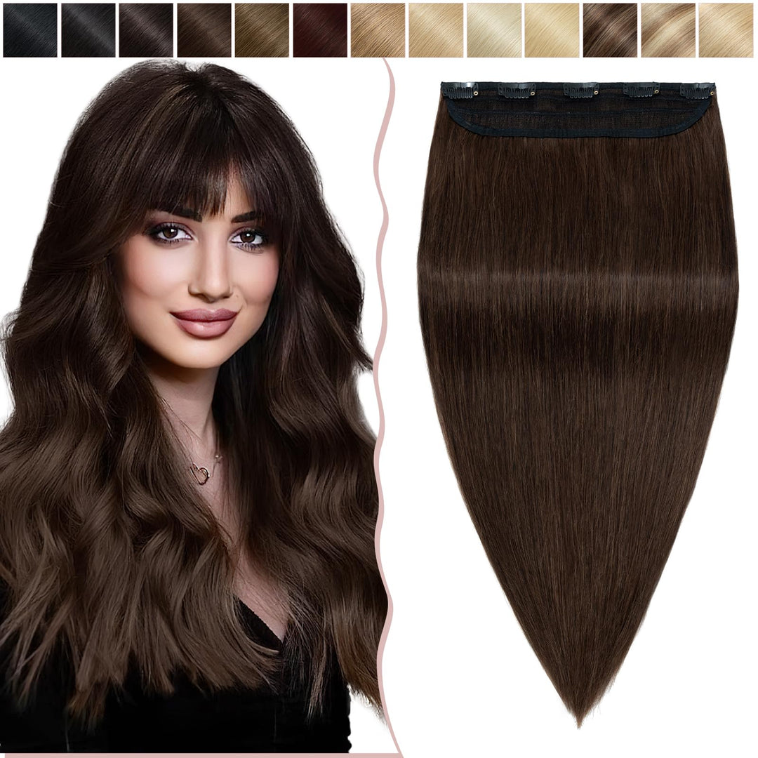 SEGO Haarverlängerungen Clip in Extensions DICKER 7A 100% Echtes menschliches Haar 1 Teilig 5 Clips