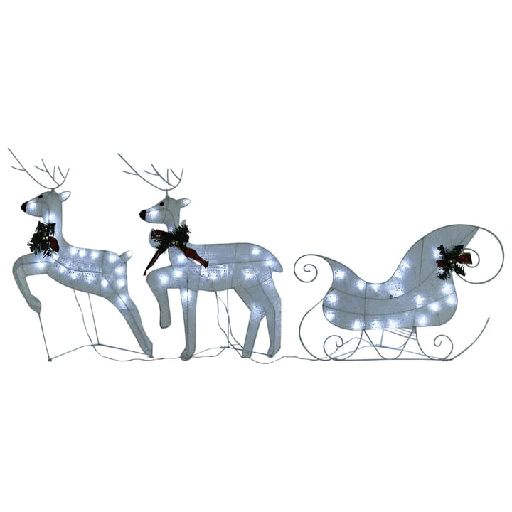 vidaXL Rentier mit Schlitten Weihnachtsdekoration 60 LEDs Outdoor Beleuchtet Dekofigur Weihnachtsdek