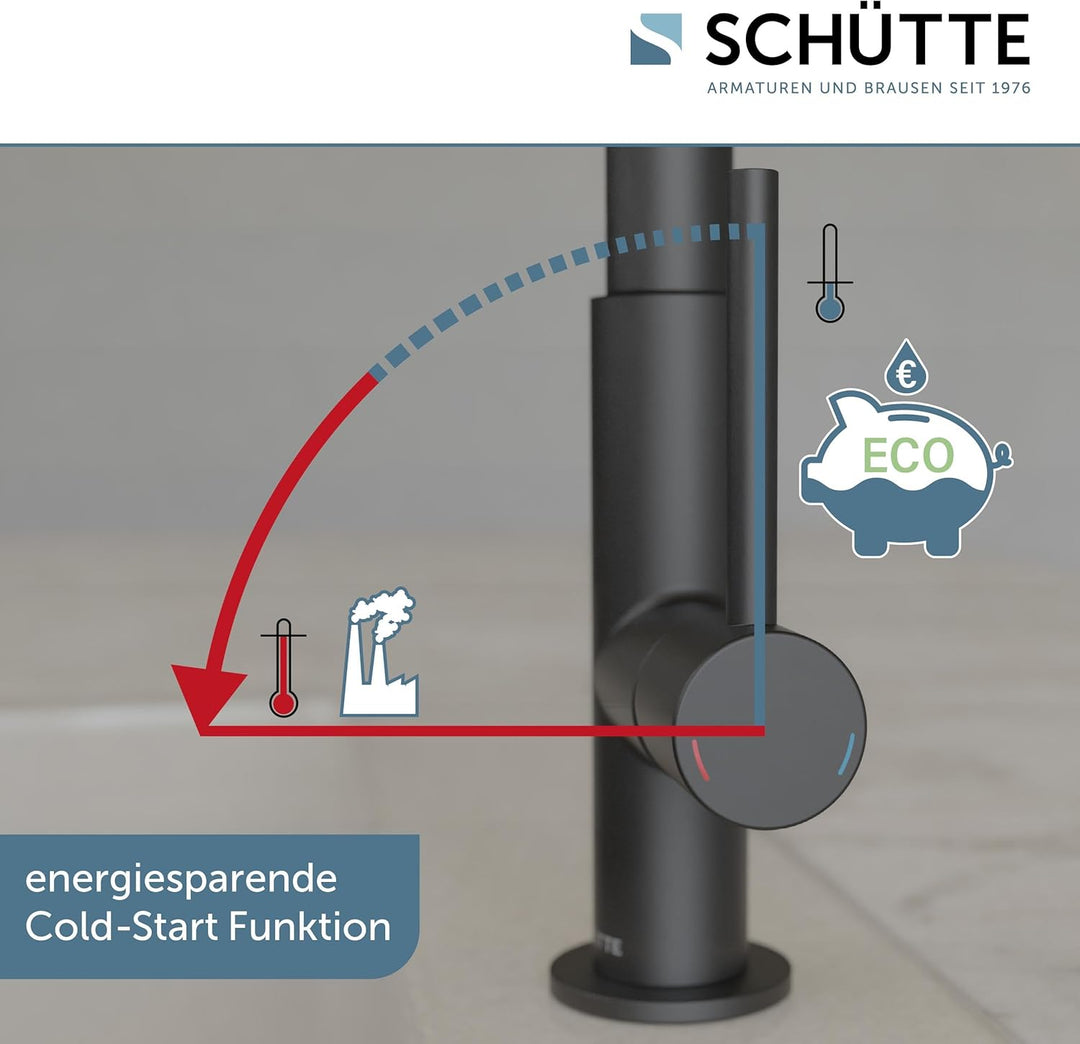 SCHÜTTE 79966 Küchenarmatur Cardiff, 360 Grad schwenkbarer Wasserhahn Küche, Mischbatterie für die S