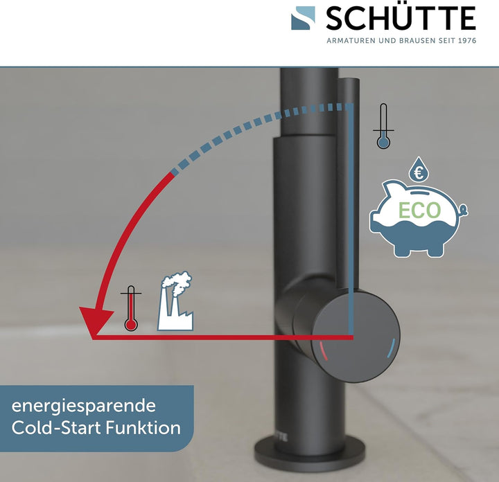 SCHÜTTE 79966 Küchenarmatur Cardiff, 360 Grad schwenkbarer Wasserhahn Küche, Mischbatterie für die S