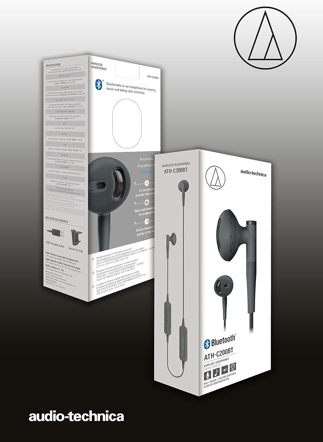 Audio-Technica ATH-C200BT Kabellose Kopfhörer Weiss, Weiss