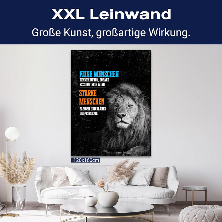 wandmotiv24 Leinwandbild Motivation, 80x60cm, Hochformat, Starke Menschen, Deko, Bilder auf Leinwand