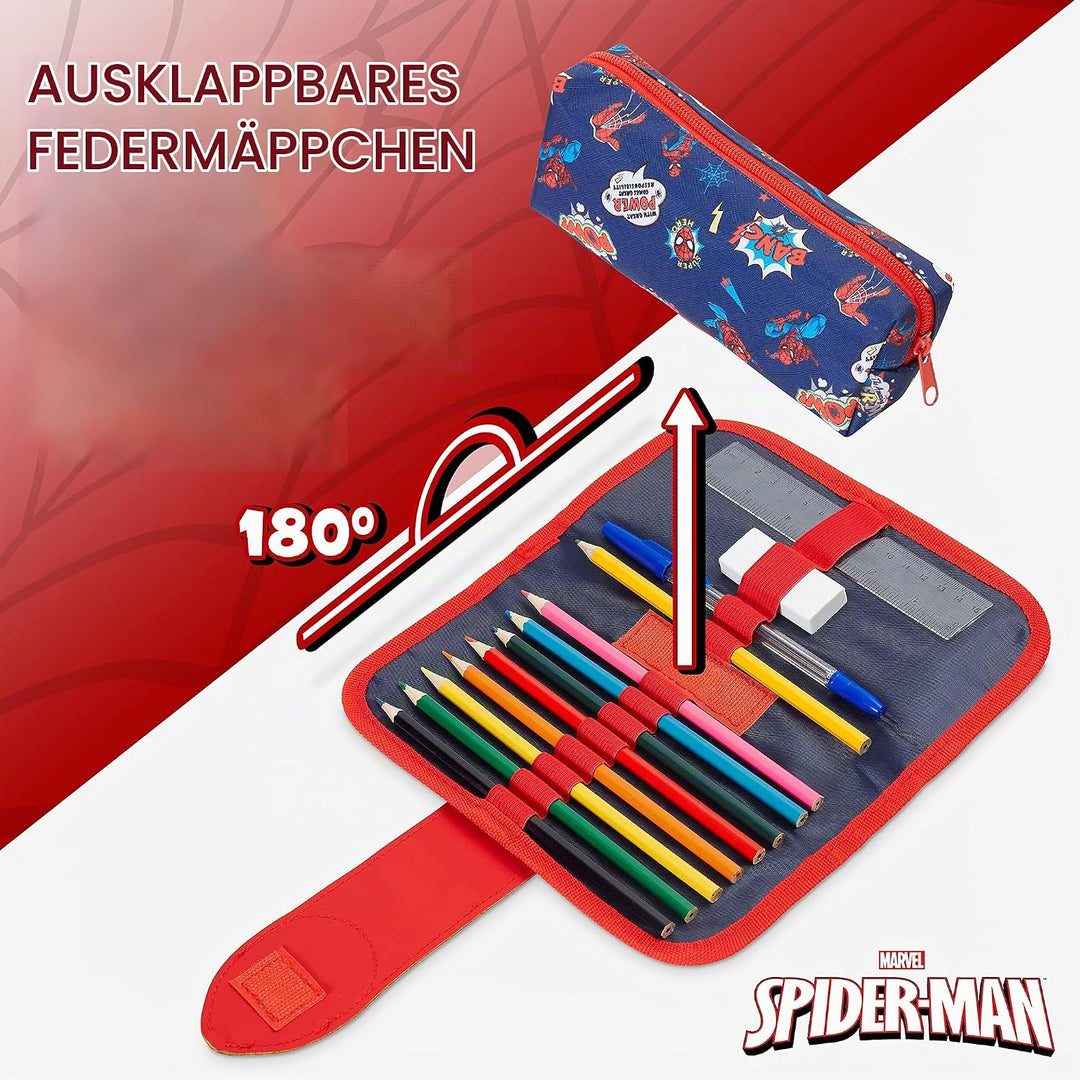 Marvel Spiderman Federtasche Junge Gefüllt, Mehrere Fächer, Federmäppchen Aesthetic, Mäppchen mit In