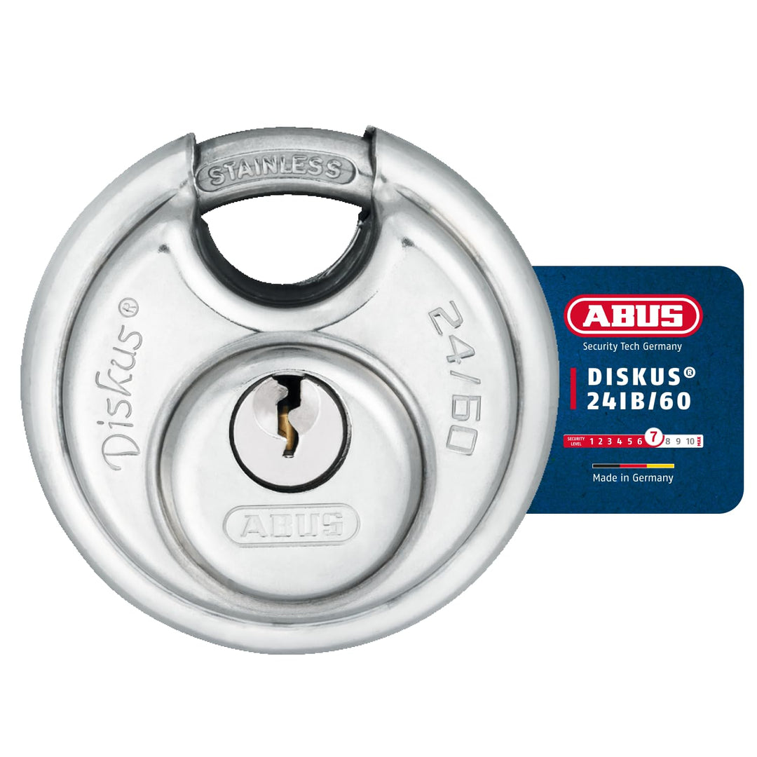 Abus - 24IB/60 60mm Diskus Vorhängeschloss Edelstahl Carded - ABU24IB60C, 60mm