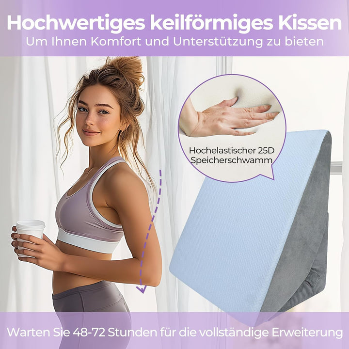 Babenest Verstellbares Keilkissen mit Hochdichteschaum, Ergonomisches Rückenkissen für Bett &amp; Sofa,
