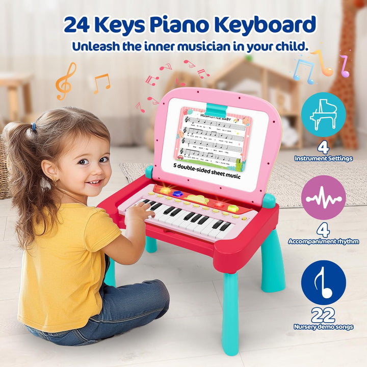 3-in-1-Touch & Learn-Aktivitätspult, interaktives Lernsystem, pädagogisches Spielzeug mit 24-Tasten-