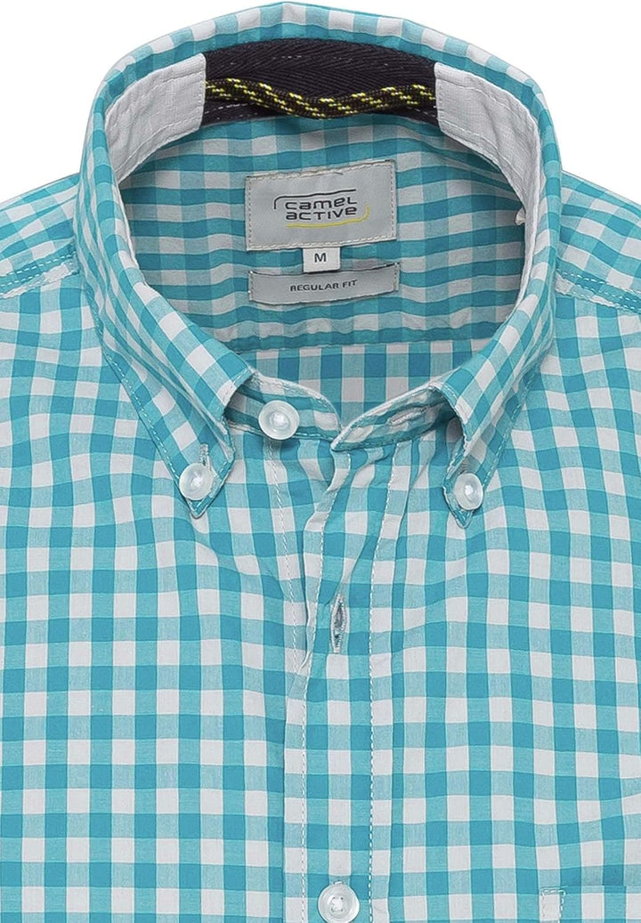 camel active Herren 4092135S26 Hemd mit Button-Down-Kragen L Ocean Blue, L Ocean Blue