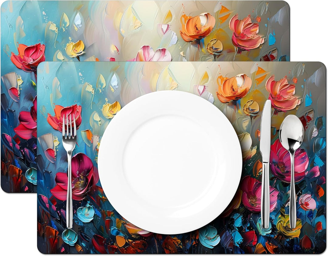 KitchenYeah© Platzsets Abwaschbar 6-Teilig 45x30 cm Tischsets Platzdeckchen rutschfeste Platzset Unt