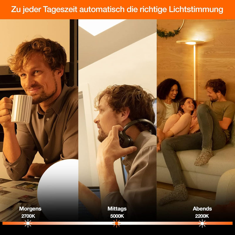 LEDVANCE SUN@HOME LED Stimmungslicht, weiss, 4W, 260 Lumen, Sonnenlicht bis Kaminfeuer 2200 - 5000K,