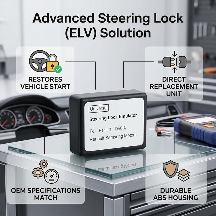Aramox Universal Steering Lock Emulator ESL ELV Simulator Lenkradsäulenschloss Kompatibel mit Megane