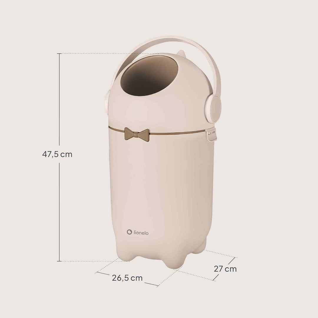 Lionelo Purebin – Windeleimer geruchsdicht, für universelle Beutel (ohne Kassette), Einhand-Bedienun
