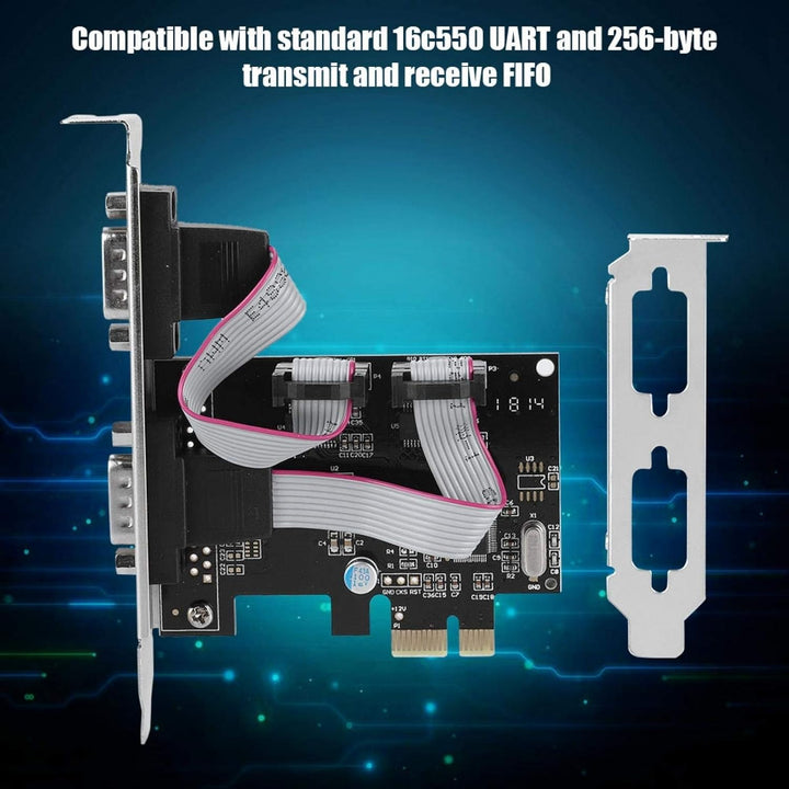 ASHATA 2 Port Serielle RS232 PCI-E Schnittstellenkarte,PCI-E zu Dual RS-232 Serial Port Adapter Konv