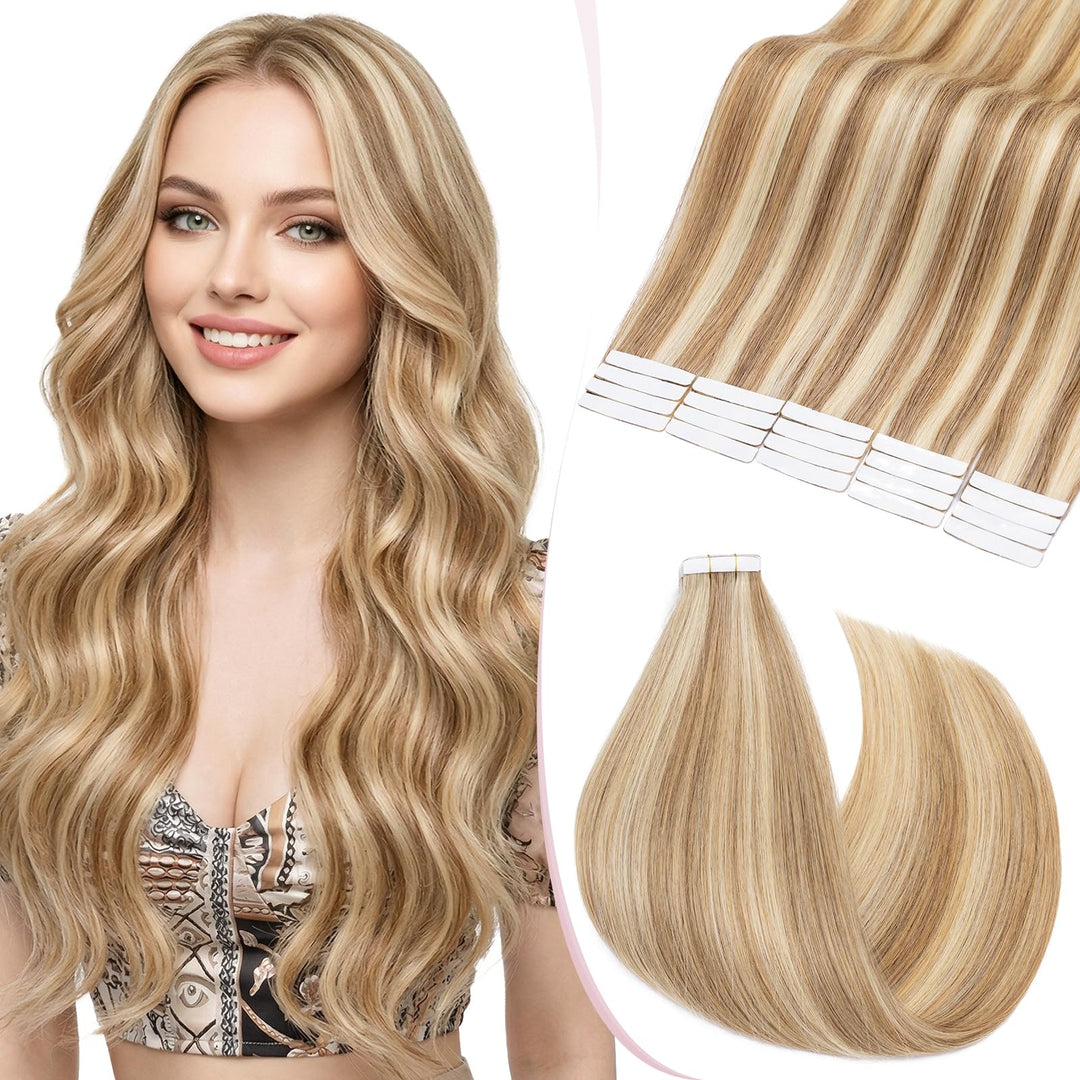 SEGO Tapes Echthaar Extension Echthaar 20 Tressen Adhesive Klebeband Haarverlängerung Haar 1g/Stück