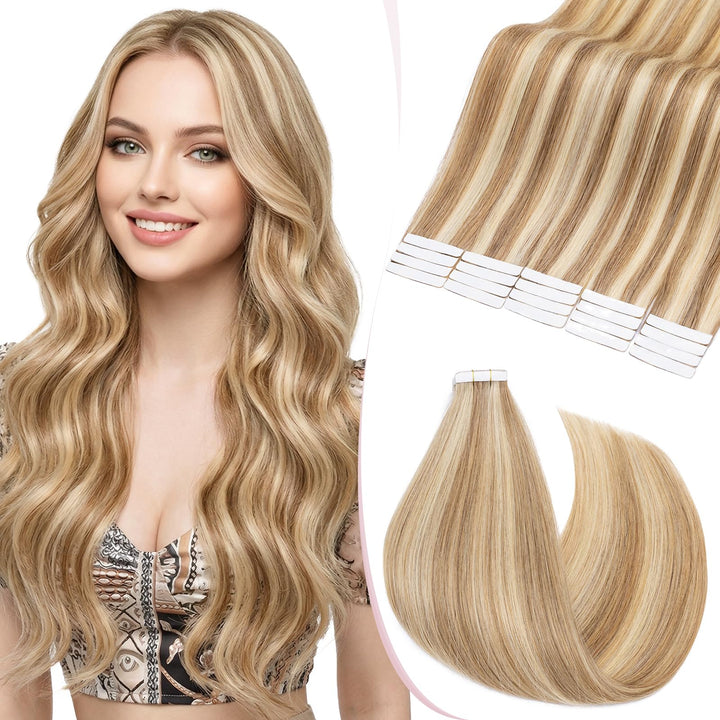 SEGO Tapes Echthaar Extension Echthaar 20 Tressen Adhesive Klebeband Haarverlängerung Haar 1g/Stück