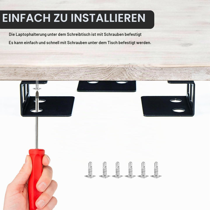 Laptop Untertisch Halterung, Laptop Halterung Unter Schreibtisch, Aluminium Regal Halter mit Schraub
